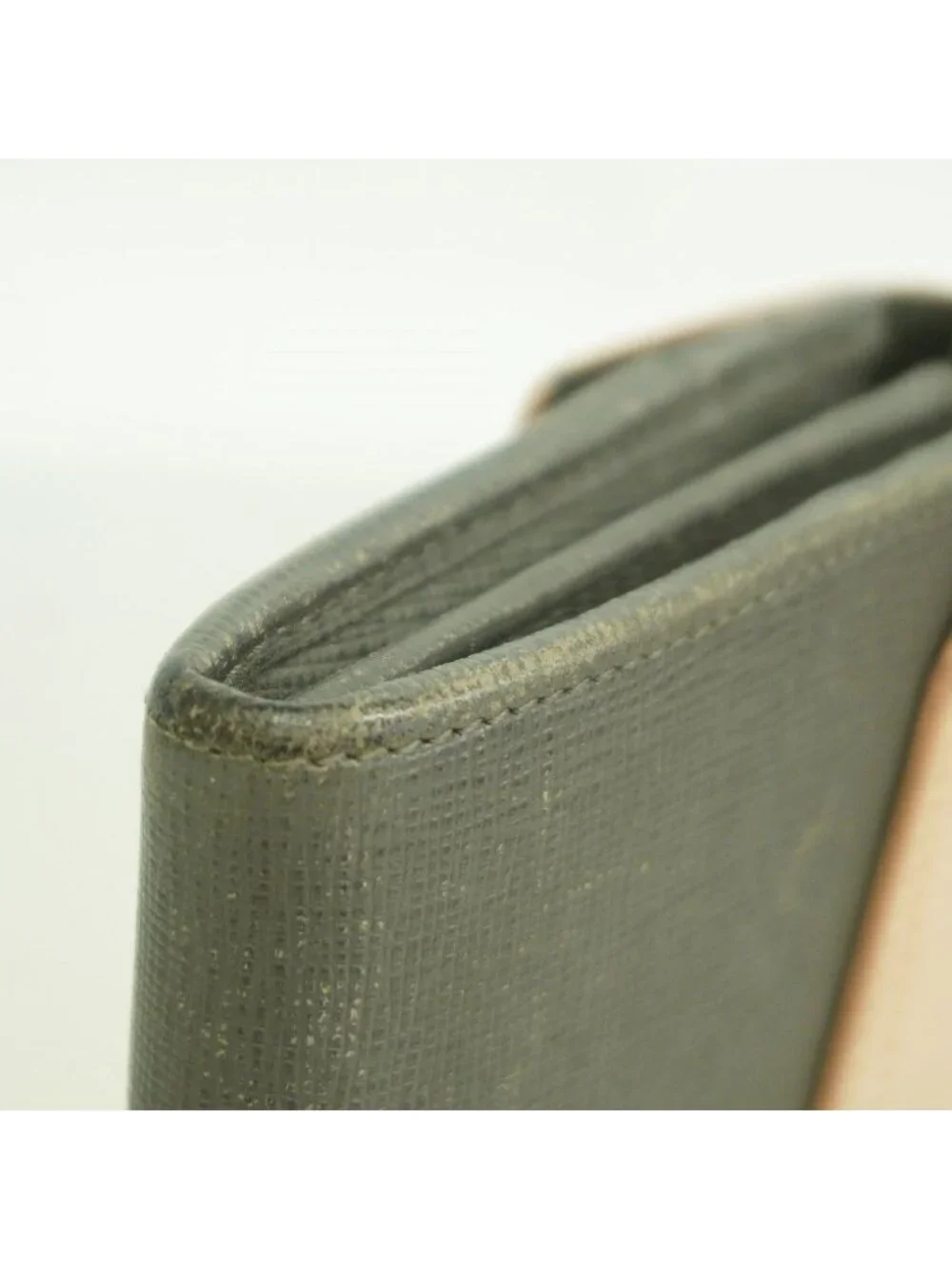 Fendi Wallet Leather Gray Pink Gold